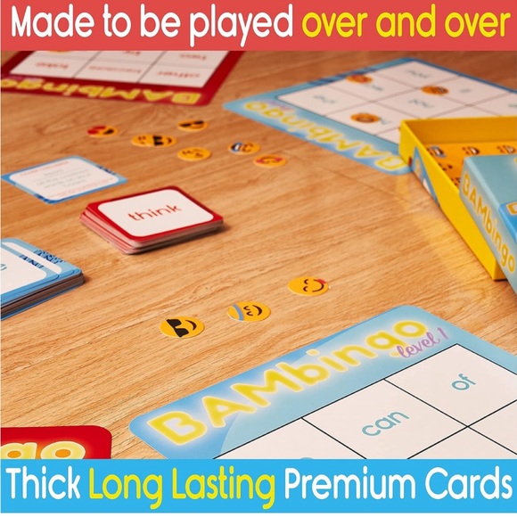 THE BAMBINO TREE Sight Word Bingo Game Level 1 and 2 Learn to Read Vocabulary - Picture 8 of 8